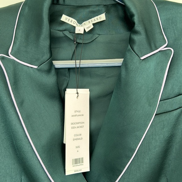 Veronica Beard Teal with lavender piping suit.  New with tags. Size 6 - Picture 2 of 7